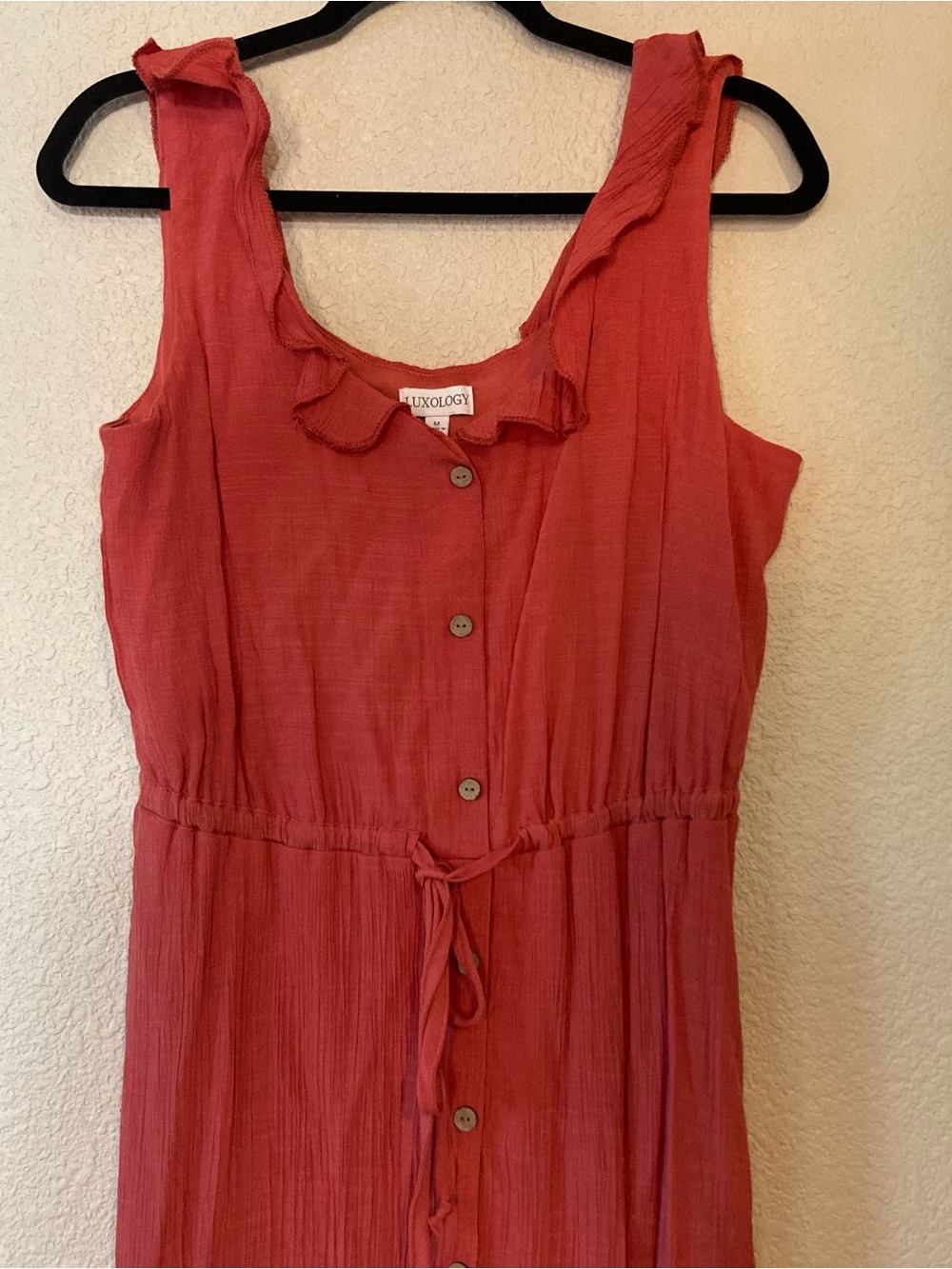 Luxology Coral Pink Girls Button-Front One-Piece Romper